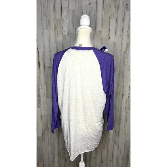 NWT Clemson Tigers Women's Large Purple/Gray Tie Dye Logo Graphic Raglan T-Shirt - Picture 4 of 5